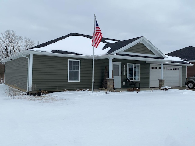 view of front facade featuring an attached garage