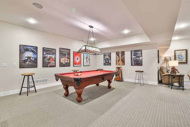 1439 Legacy Ct, Troy, OH 45373 - rec room with carpet flooring, pool table, and recessed lighting