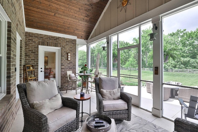 1439 Legacy Ct, Troy, OH 45373 - sunroom / solarium with vaulted ceiling and an outdoor hangout area