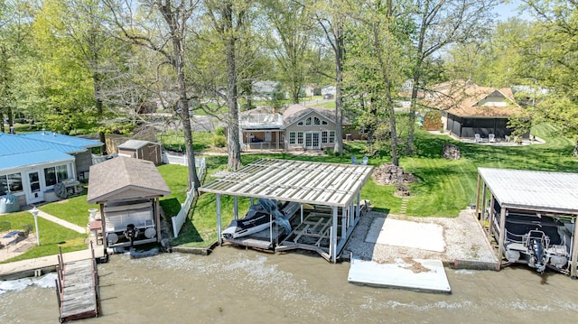 9342 State Route 368, Huntsville, OH 43324 - dock with boat lift and a water view