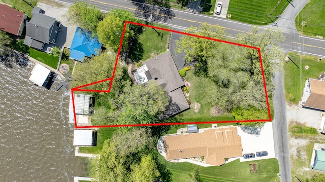 9342 State Route 368, Huntsville, OH 43324 - aerial view of residential area with property boundaries highlighted