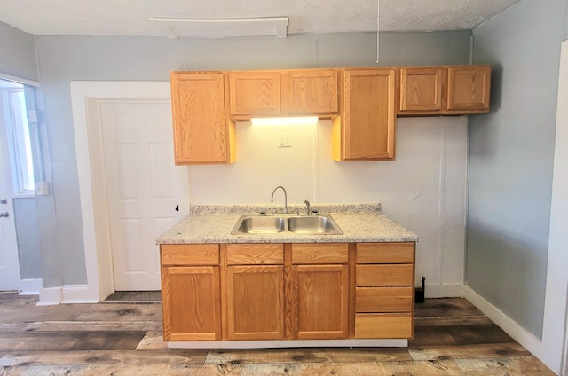 kitchen featuring sink and dark hardwood / wood-style floors