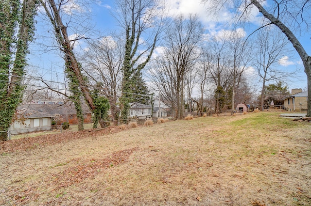 view of yard featuring fence