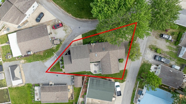11177 Sassafrass Rd, Lakeview, OH 43331 - aerial perspective of suburban area with property parcel outlined