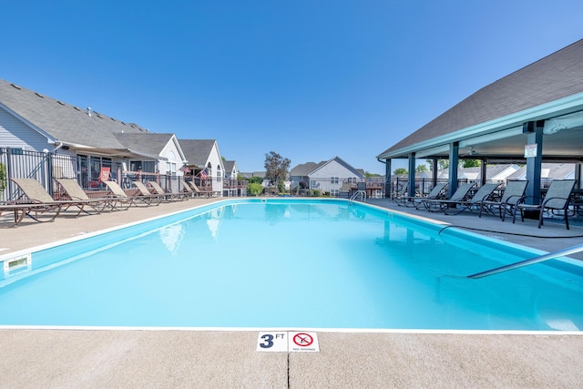 view of pool with a patio area