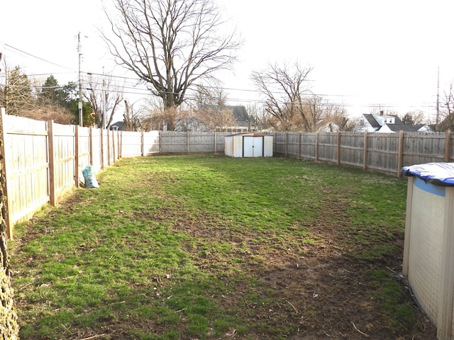 421 Summit St, Sidney, OH 45365 - view of yard with a fenced backyard, a storage shed, and an outdoor structure