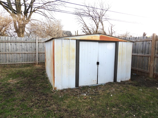 421 Summit St, Sidney, OH 45365 - view of shed featuring a fenced backyard