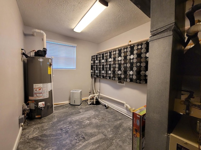 utility room with water heater