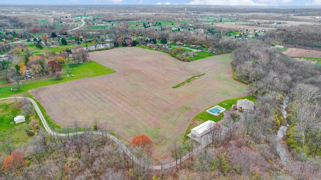 bird's eye view featuring a rural view