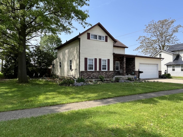 320 E Anthony St, Celina, OH 45822 - traditional-style house with a garage, concrete driveway, a front yard, and brick siding
