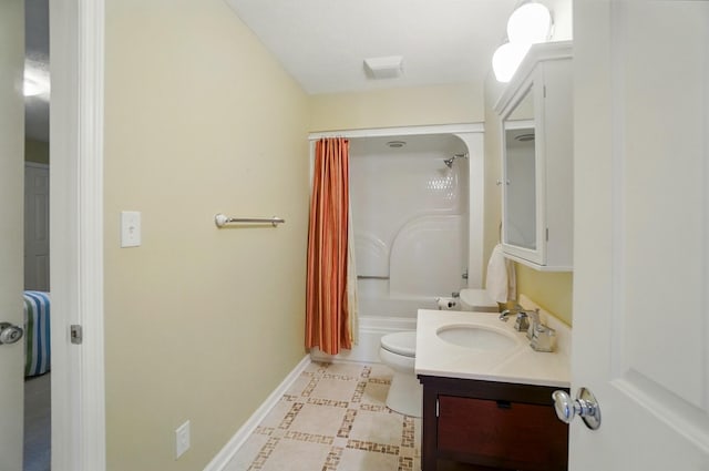 9113 Lake Ave, Huntsville, OH 43324 - full bath featuring vanity, shower / tub combo, and tile patterned floors