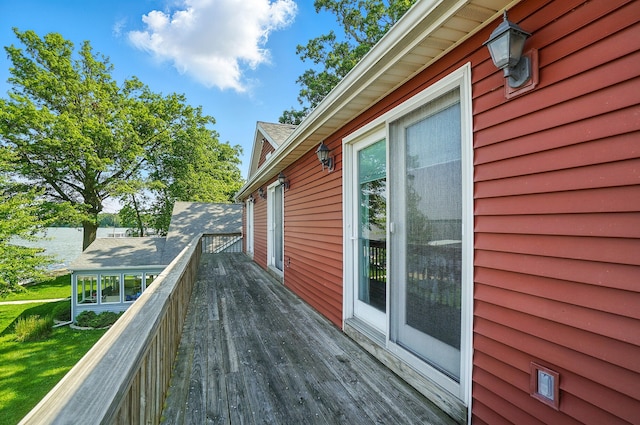 9113 Lake Ave, Huntsville, OH 43324 - view of wooden deck