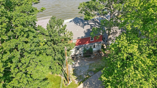 9113 Lake Ave, Huntsville, OH 43324 - view from above of property with a nearby body of water and property boundaries highlighted