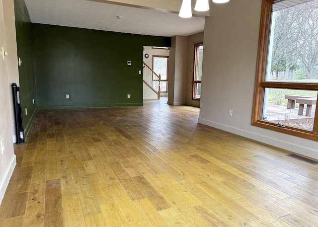 empty room featuring light hardwood / wood-style floors