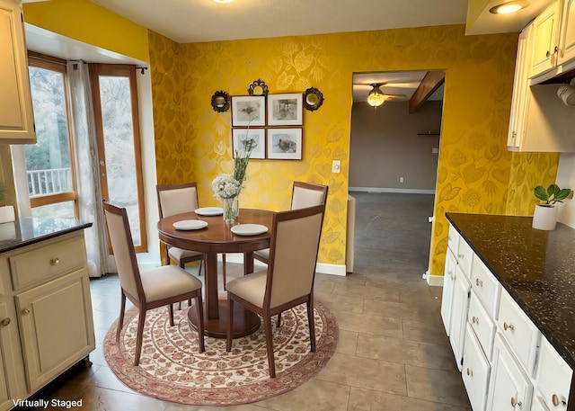 view of tiled dining space