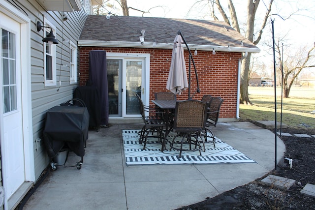 view of patio / terrace featuring a grill