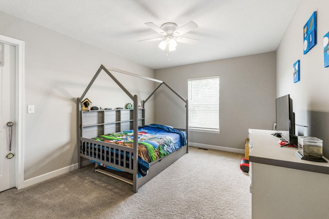 5266 State Route 540, Bellefontaine, OH 43311 - carpeted bedroom featuring baseboards and ceiling fan