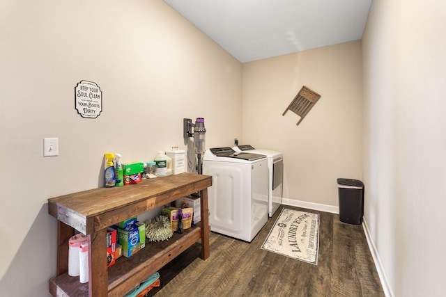 5266 State Route 540, Bellefontaine, OH 43311 - washroom featuring washer and clothes dryer and dark wood-type flooring