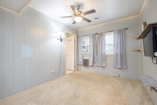 844 Reservoir Rd, Bellefontaine, OH 43311 - carpeted spare room with ornamental molding and a ceiling fan