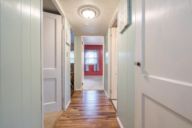 844 Reservoir Rd, Bellefontaine, OH 43311 - hallway with wood finished floors and baseboards