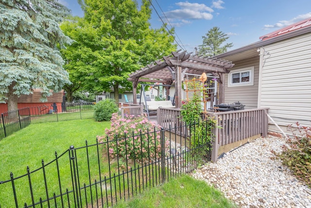 844 Reservoir Rd, Bellefontaine, OH 43311 - fenced backyard featuring a pergola and a patio