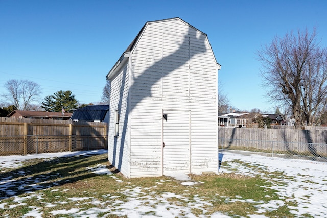 view of snow covered structure