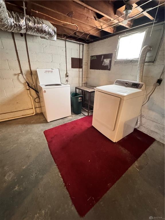 230 New Columbia Blvd, Sidney, OH 45365 - below grade area with washer and dryer