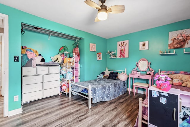 101 Westrock Farm Dr, Union, OH 45322 - bedroom featuring wood finished floors and ceiling fan