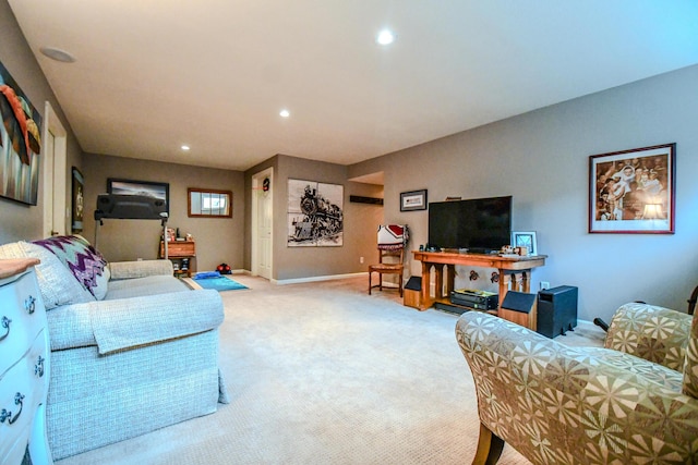 1205 Daylily Way, Troy, OH 45373 - living room with light colored carpet and recessed lighting