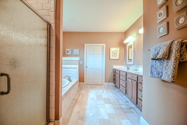 1205 Daylily Way, Troy, OH 45373 - full bath featuring double vanity, a garden tub, and a shower stall
