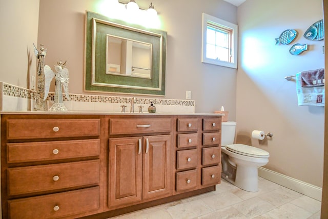 1205 Daylily Way, Troy, OH 45373 - bathroom with vanity, tasteful backsplash, and tile patterned flooring
