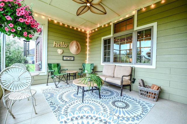 1205 Daylily Way, Troy, OH 45373 - view of patio / terrace featuring ceiling fan and an outdoor hangout area