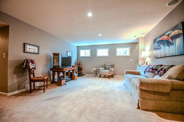 1205 Daylily Way, Troy, OH 45373 - carpeted living area with baseboards and recessed lighting