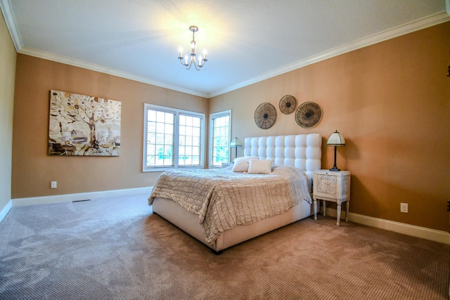 1205 Daylily Way, Troy, OH 45373 - bedroom with a chandelier, carpet floors, and crown molding