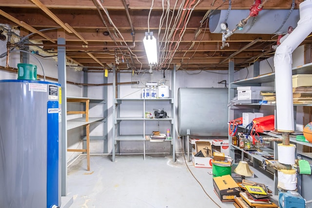 storage room with water heater