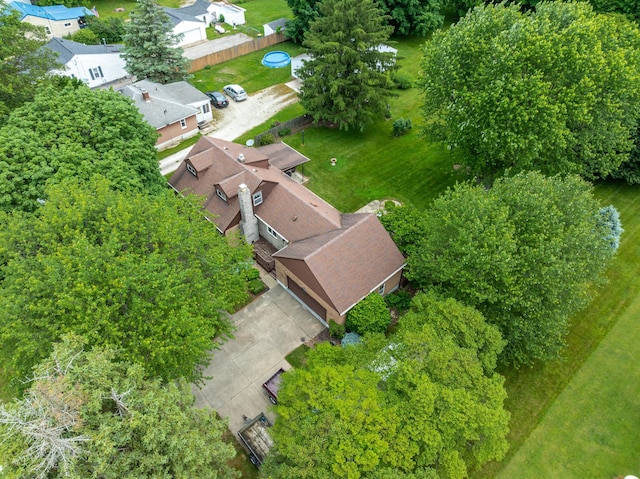 drone / aerial view featuring a residential view