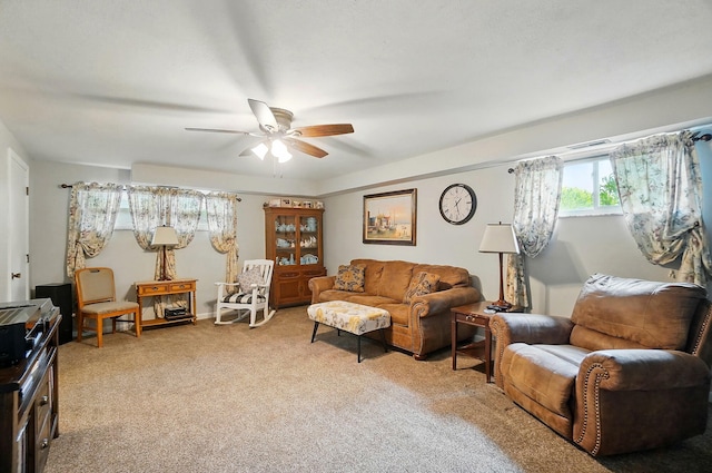 2206 State Route 56, London, OH 43140 - living room with light colored carpet and a ceiling fan