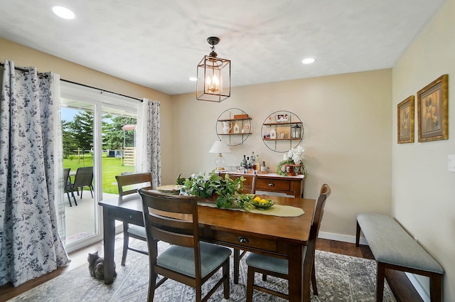 2206 State Route 56, London, OH 43140 - dining room featuring wood finished floors, recessed lighting, and baseboards