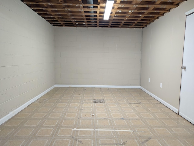 1124 Bookwalter Ave, New Carlisle, OH 45344 - below grade area with concrete block wall and light flooring