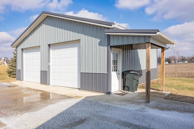 view of garage