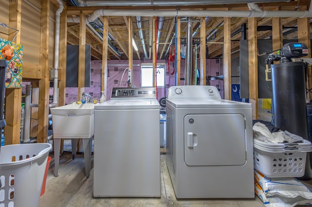 washroom with washer and dryer