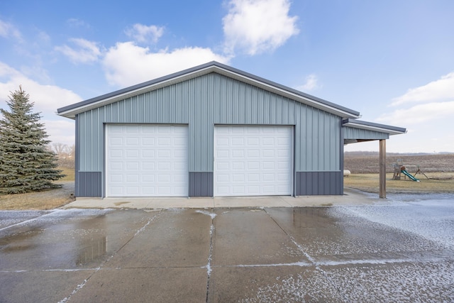 view of garage