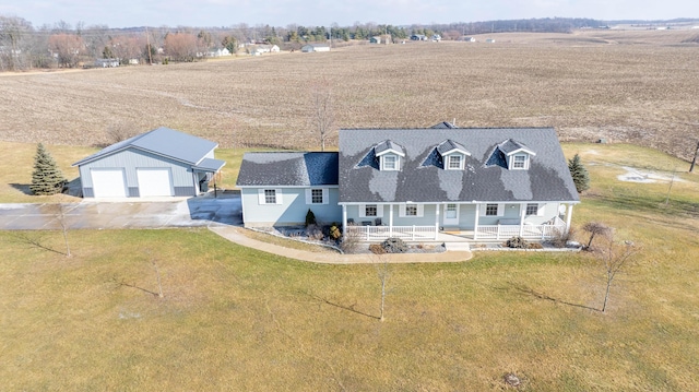 bird's eye view featuring a rural view