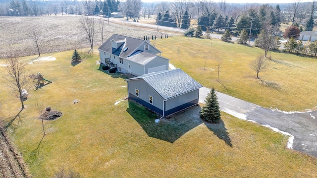 bird's eye view with a rural view