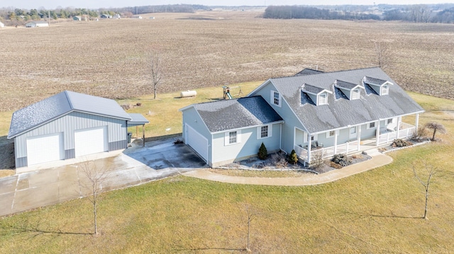 aerial view with a rural view