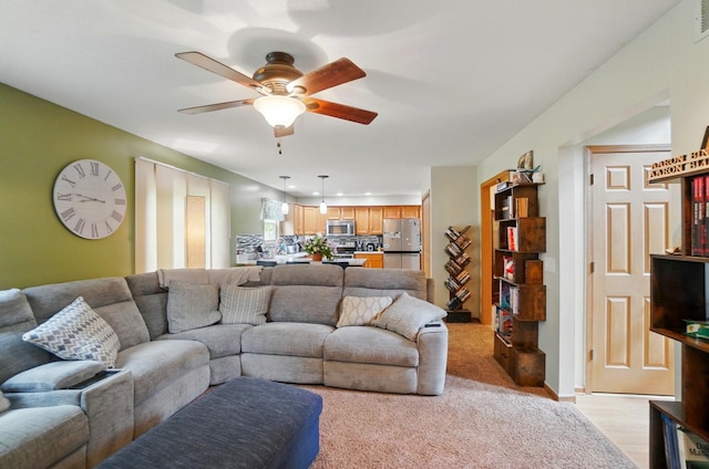 1820 Bishop Ln, Findlay, OH 45840 - living room with ceiling fan and recessed lighting