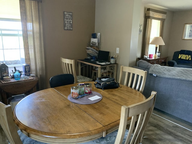 11532 State Route 235, Lakeview, OH 43331 - dining area featuring wood finished floors and an office area