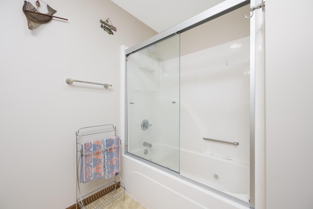 full bathroom with combined bath / shower with glass door