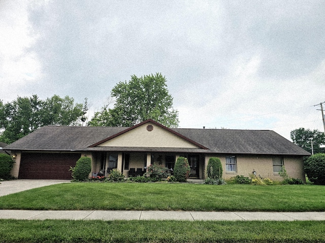 1308 Stonyridge Ave, Troy, OH 45373 - single story home featuring a garage, a front lawn, and driveway