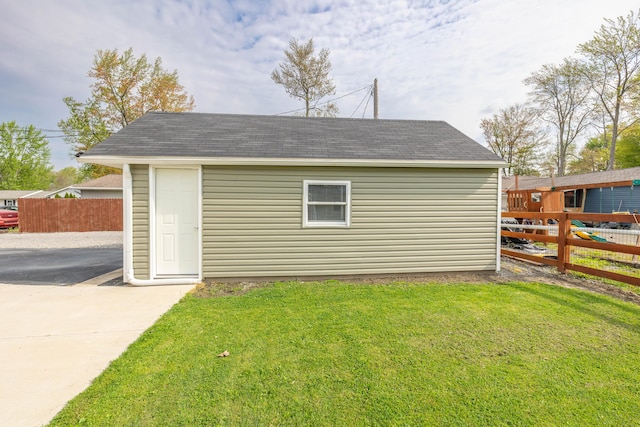 garage featuring fence